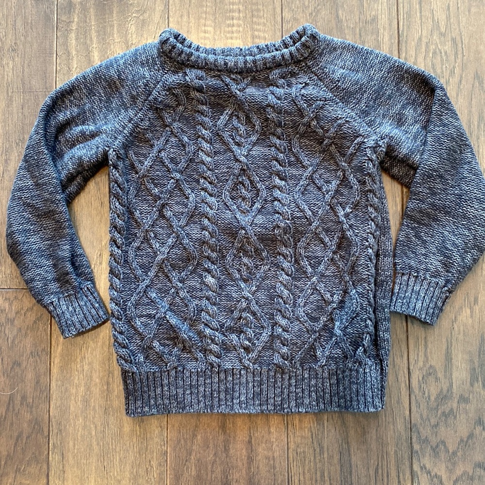 Grey Cable Knit Sweater Toddler Boys
